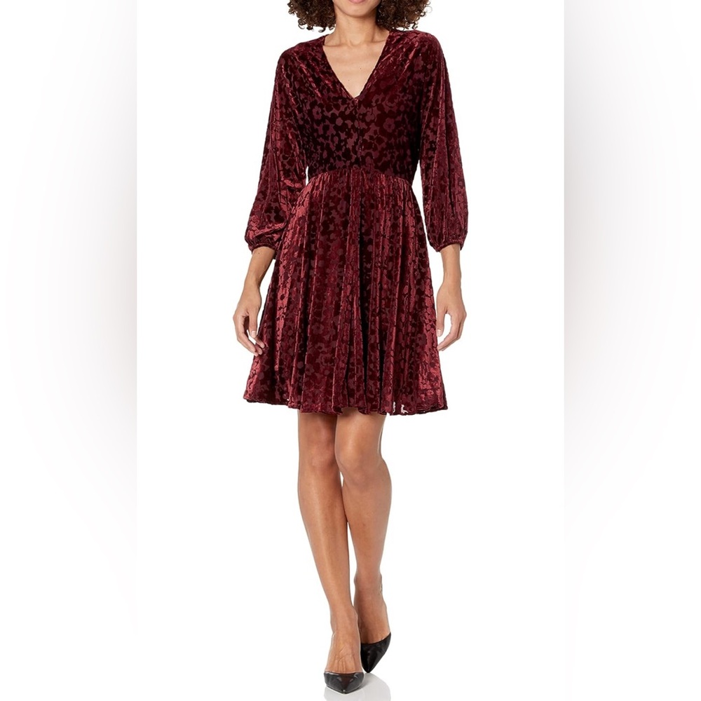 Tommy Hilfiger Women's Velvet V-neck Shift Dress SZ 4